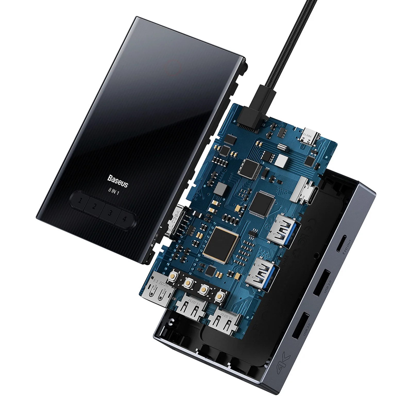 8-u-1 HDMI, DisplayPort, VGA, USB-A, USB-C hub adapter - sivi 5