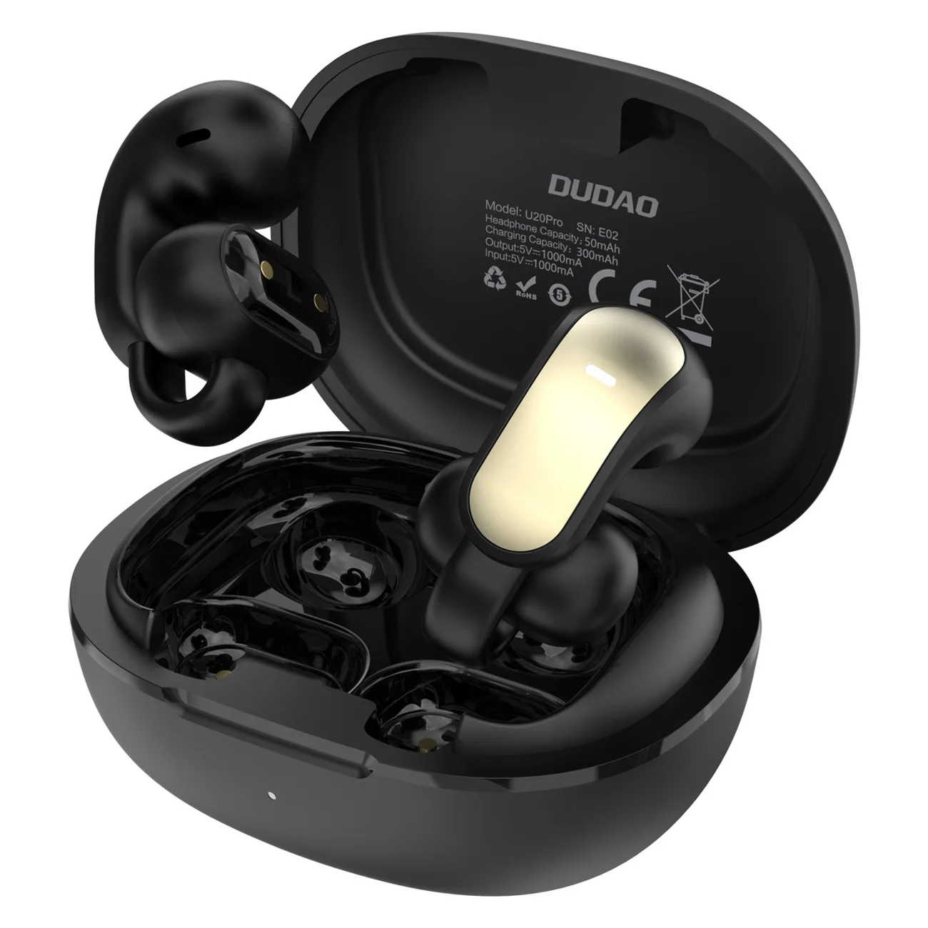 U20 Pro TWS Bluetooth vezeték nélküli fejhallgató – fekete