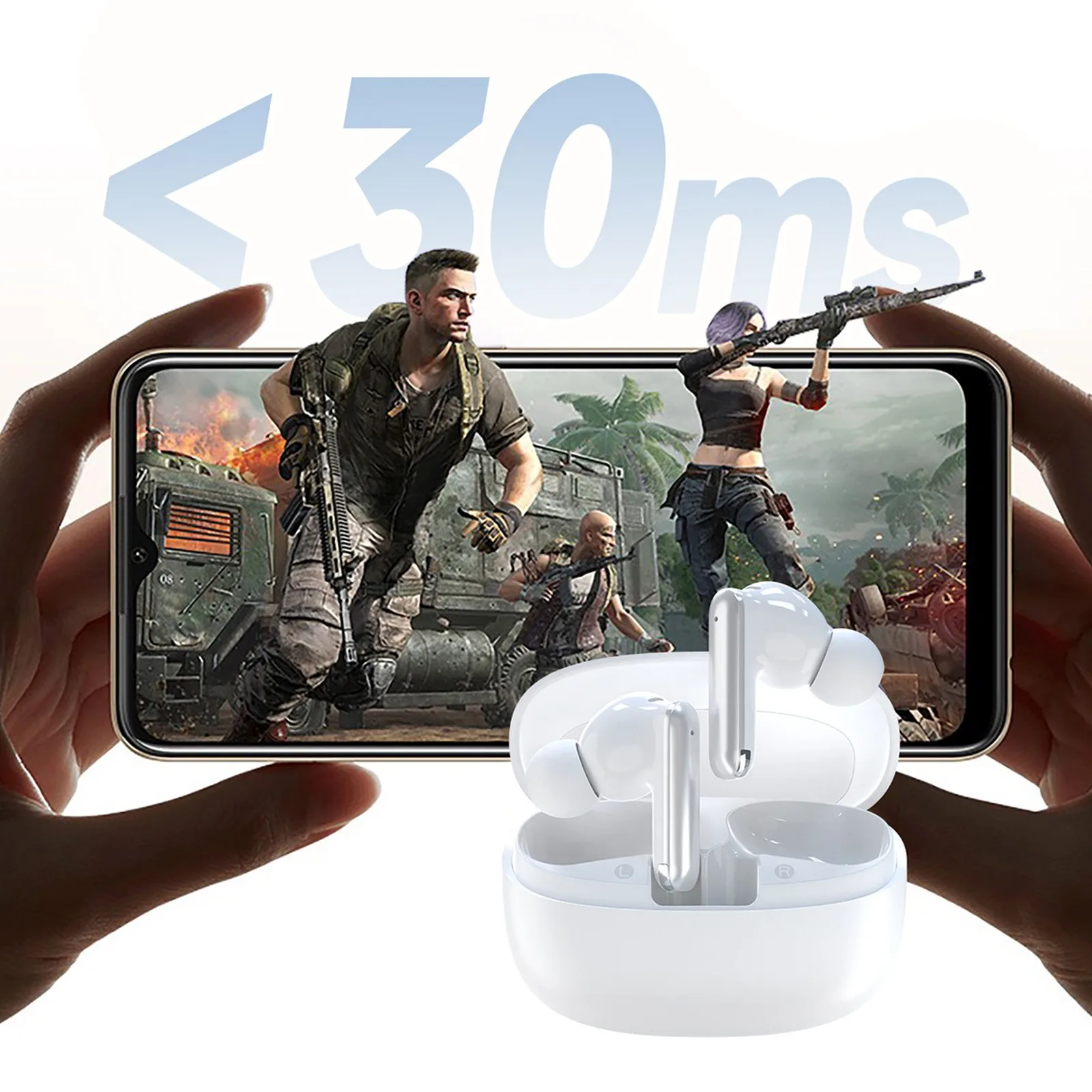 U21 TWS ANC ENC Bluetooth bežične slušalice - Bijele 2
