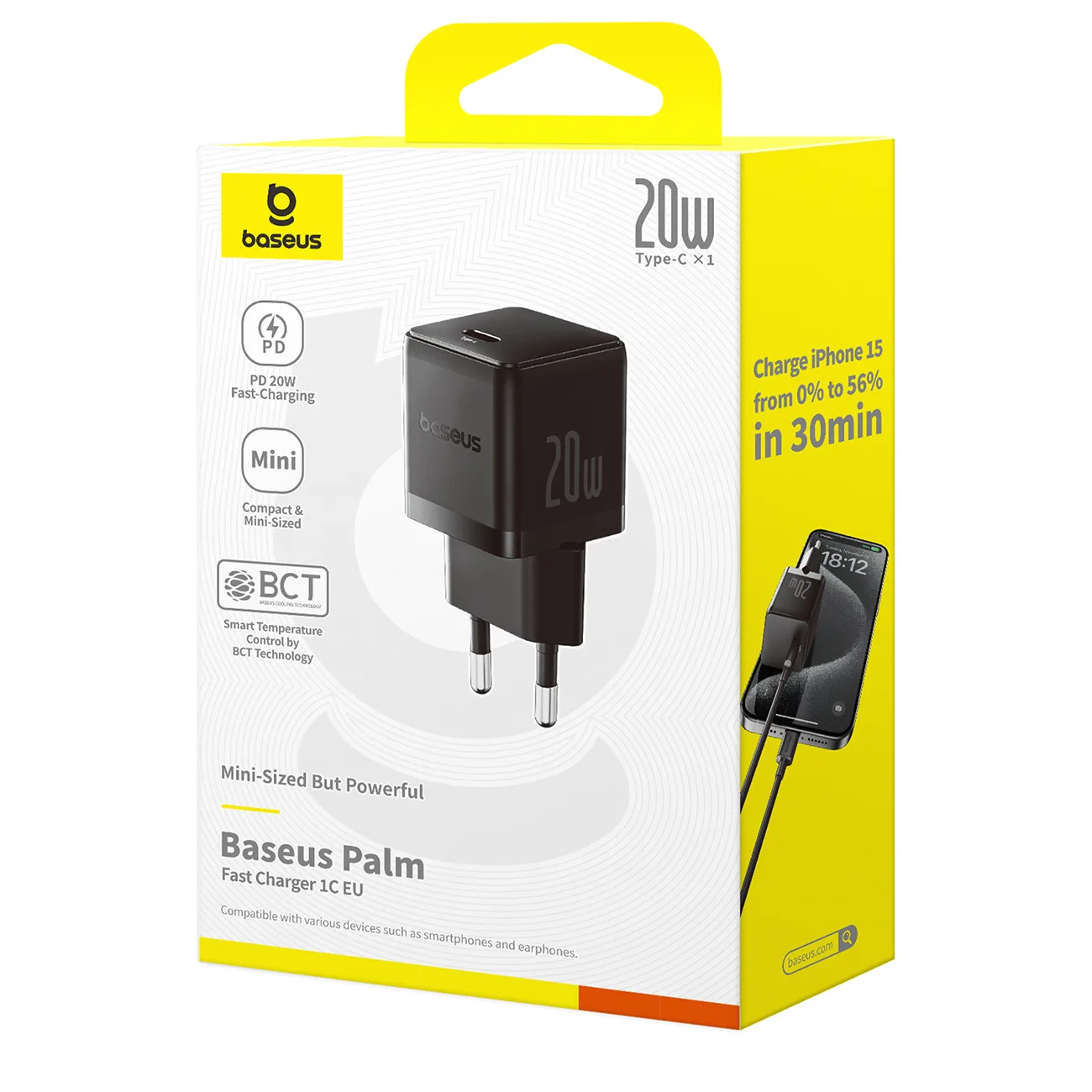 Palm 20W USB-C zidni punjač - Crni 6