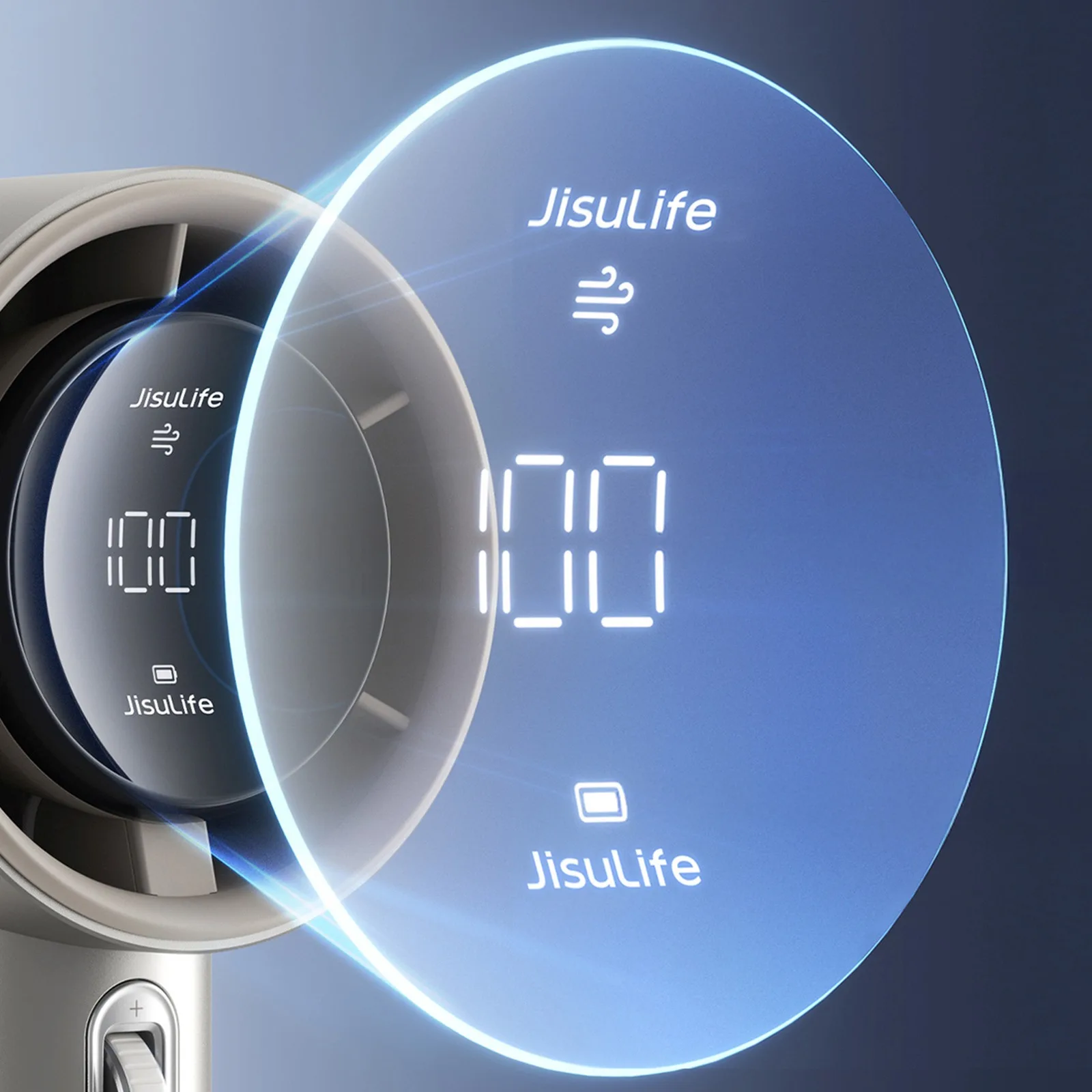 Mini portable metal USB-C fan, 5000mAh - light brown 5