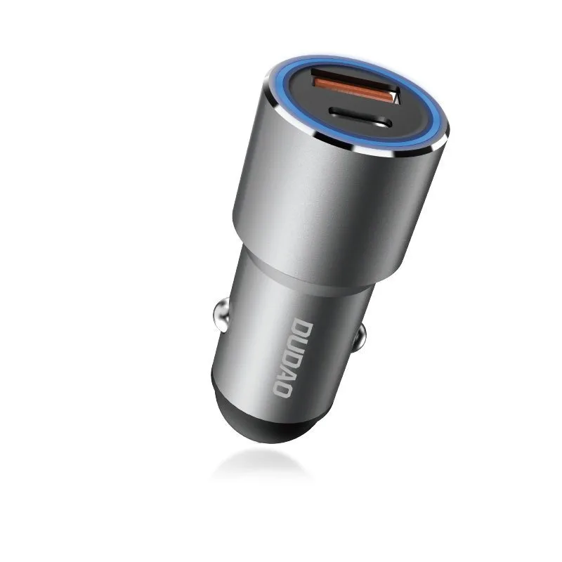 USB-A na USB-C PD QC 22,5 W punjač za automobil - sivi 3