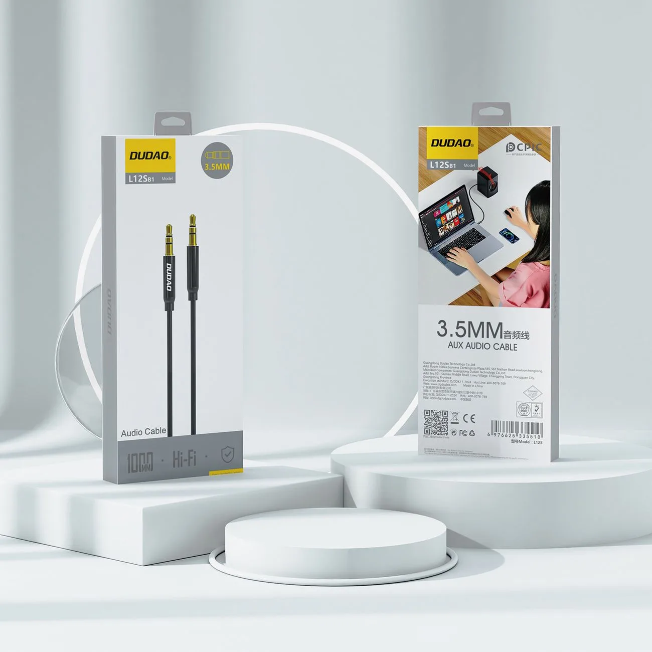 3,5 mm-es mini jack sztereó AUX-kábel, 1 m – fekete 8