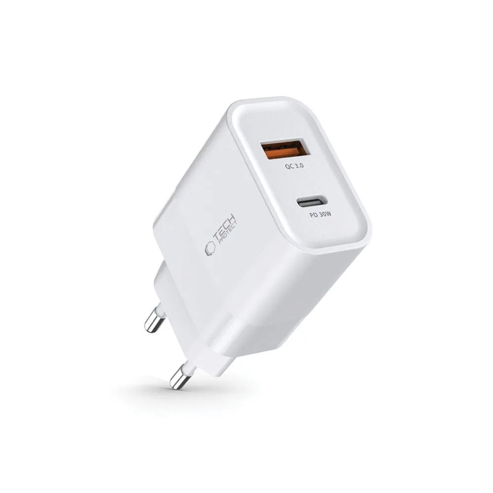 Ładowarka sieciowa C30W USB-C USB-A 30W - biała 2