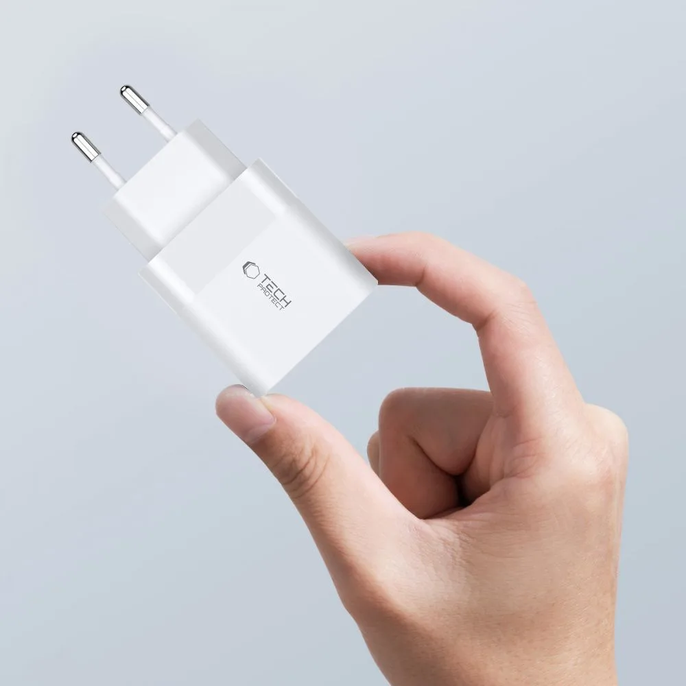 Ładowarka sieciowa C30W USB-C USB-A 30W - biała 4