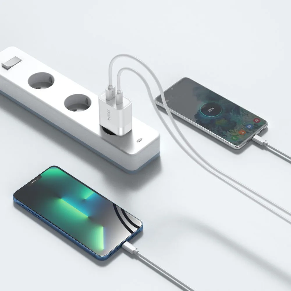 Ładowarka sieciowa C30W USB-C USB-A 30W - biała 7