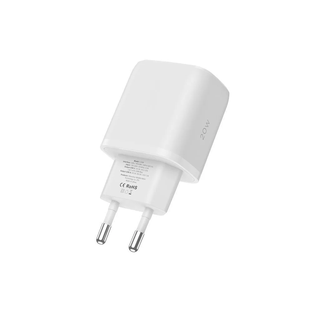 C20W USB-C to USB-A 20W Wall Charger with USB-C Cable - White 5