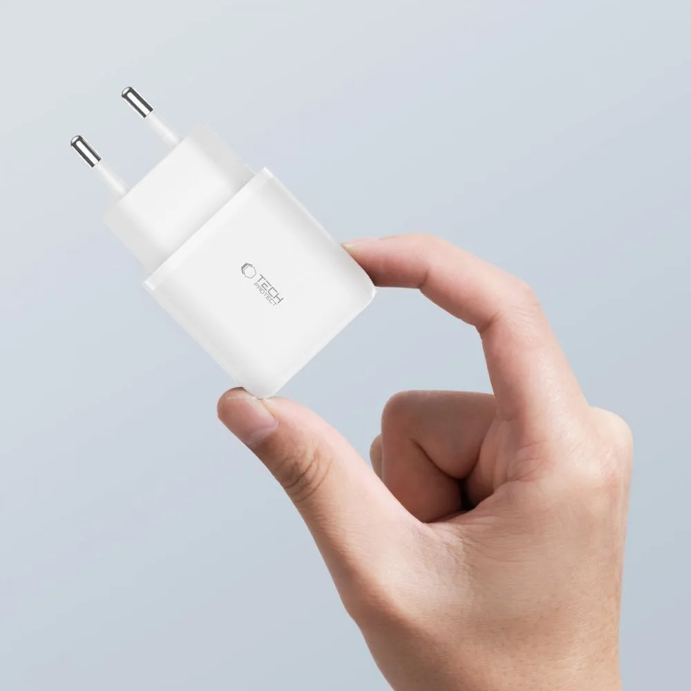 C20W USB-C to USB-A 20W Wall Charger with USB-C Cable - White 7