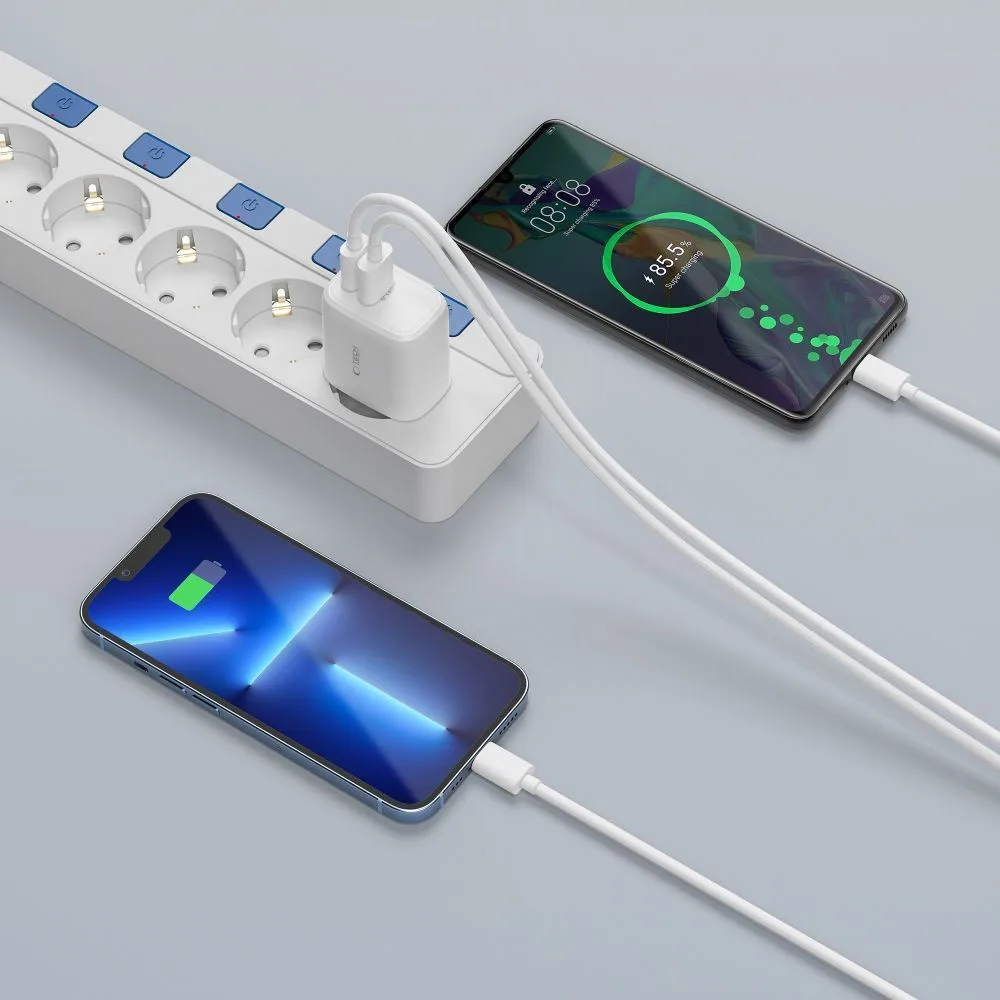 C20W USB-C to USB-A 20W Wall Charger with USB-C Cable - White 8