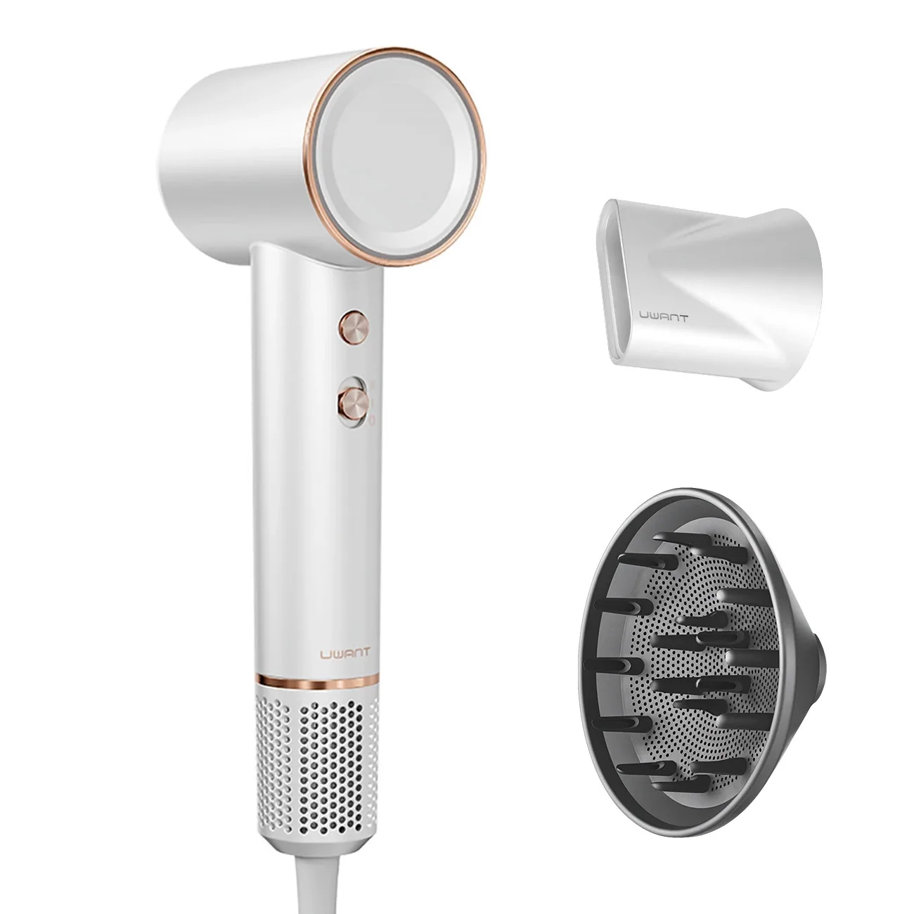 H100 1500 W-os hajszárító ionizálóval és diffúzorral – fehér