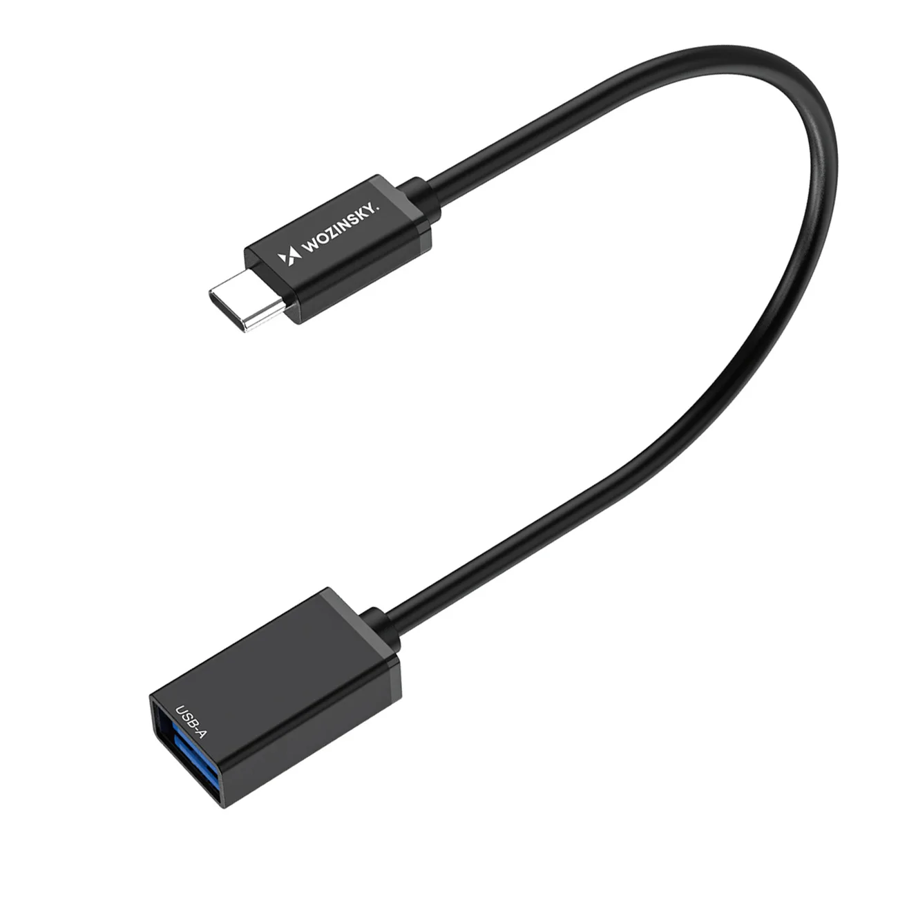 USB-C (hím) – USB-A (nő) OTG adapter – fekete