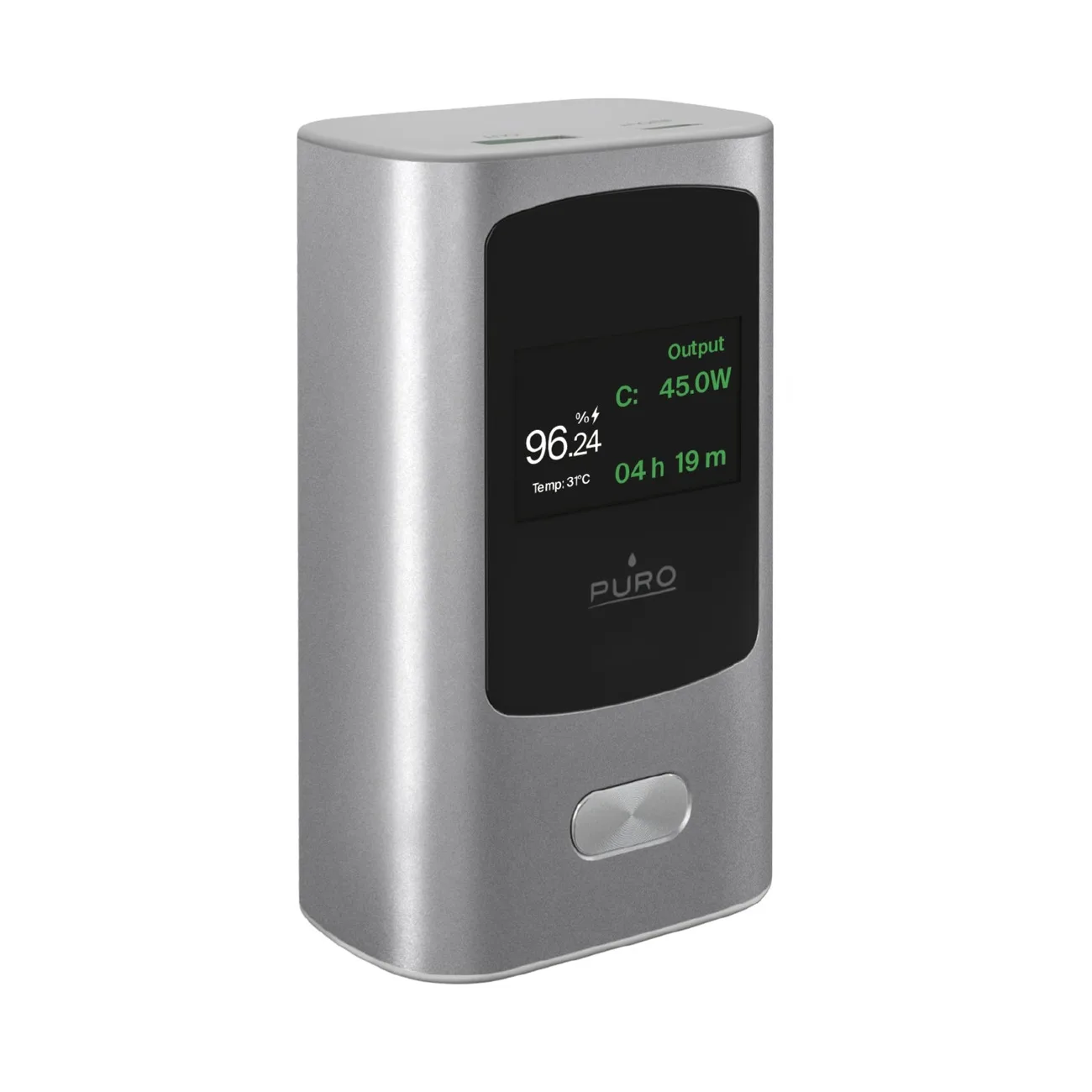 Powerbank 10000mAh z wyświetlaczem USB-A USB-C 45W - szary 2