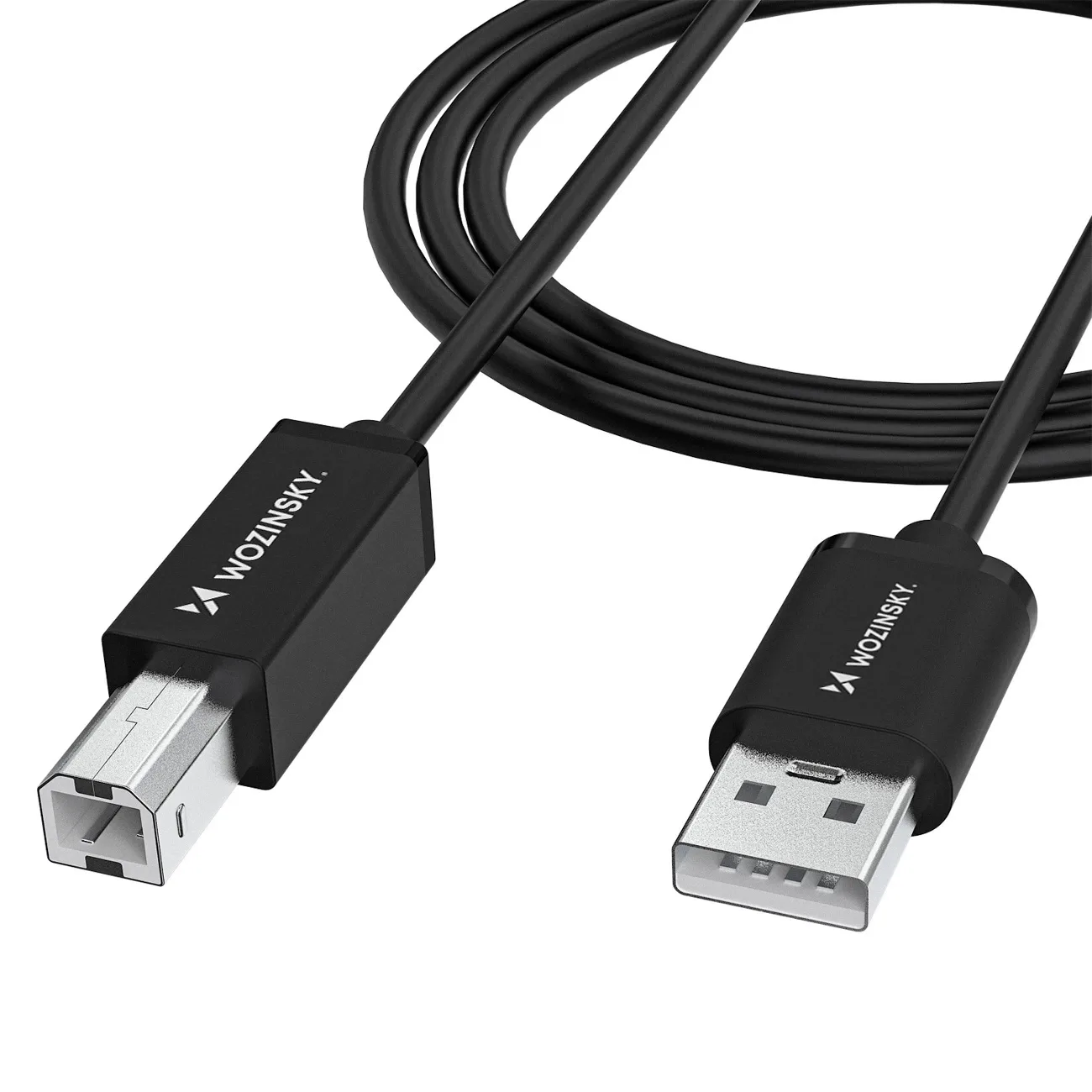 USB-B–USB-A nyomtató-/szkennerkábel, 480 Mbps, 1 m, fekete