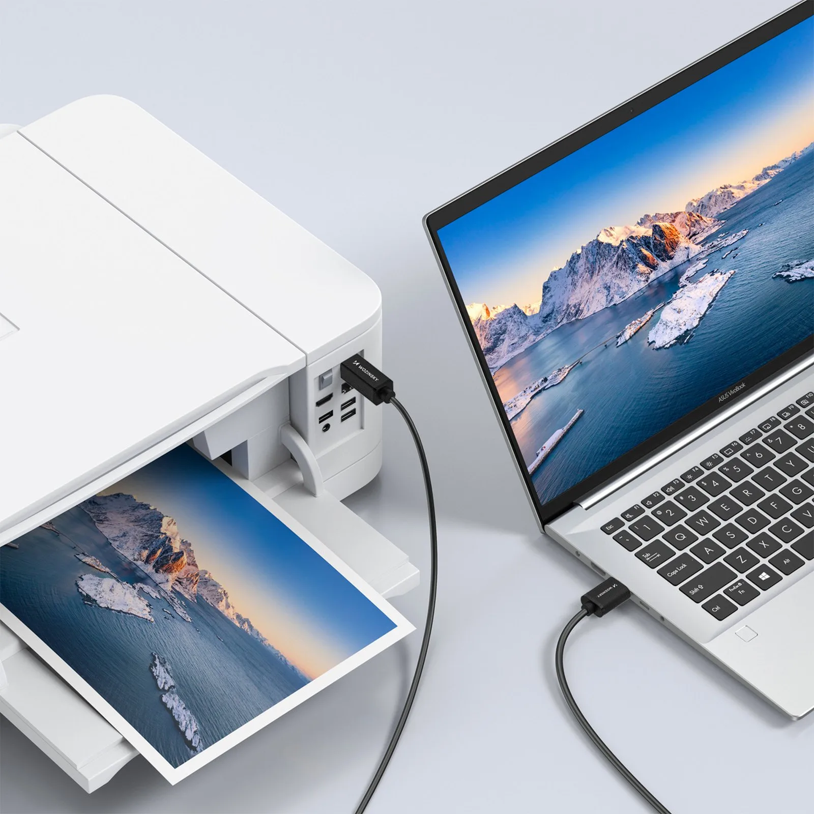 USB-B–USB-A nyomtató-/szkennerkábel, 480 Mbps, 1 m, fekete 6