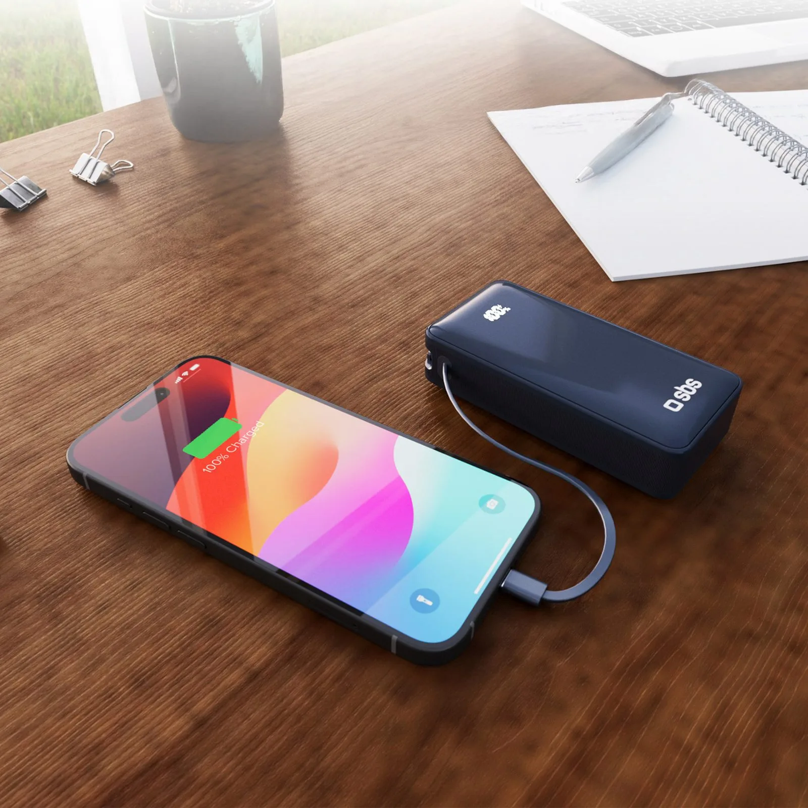 10000mAh USB-A USB-C Power Bank with Built-in Display and 20W USB-C Cable - Dark Gray 10