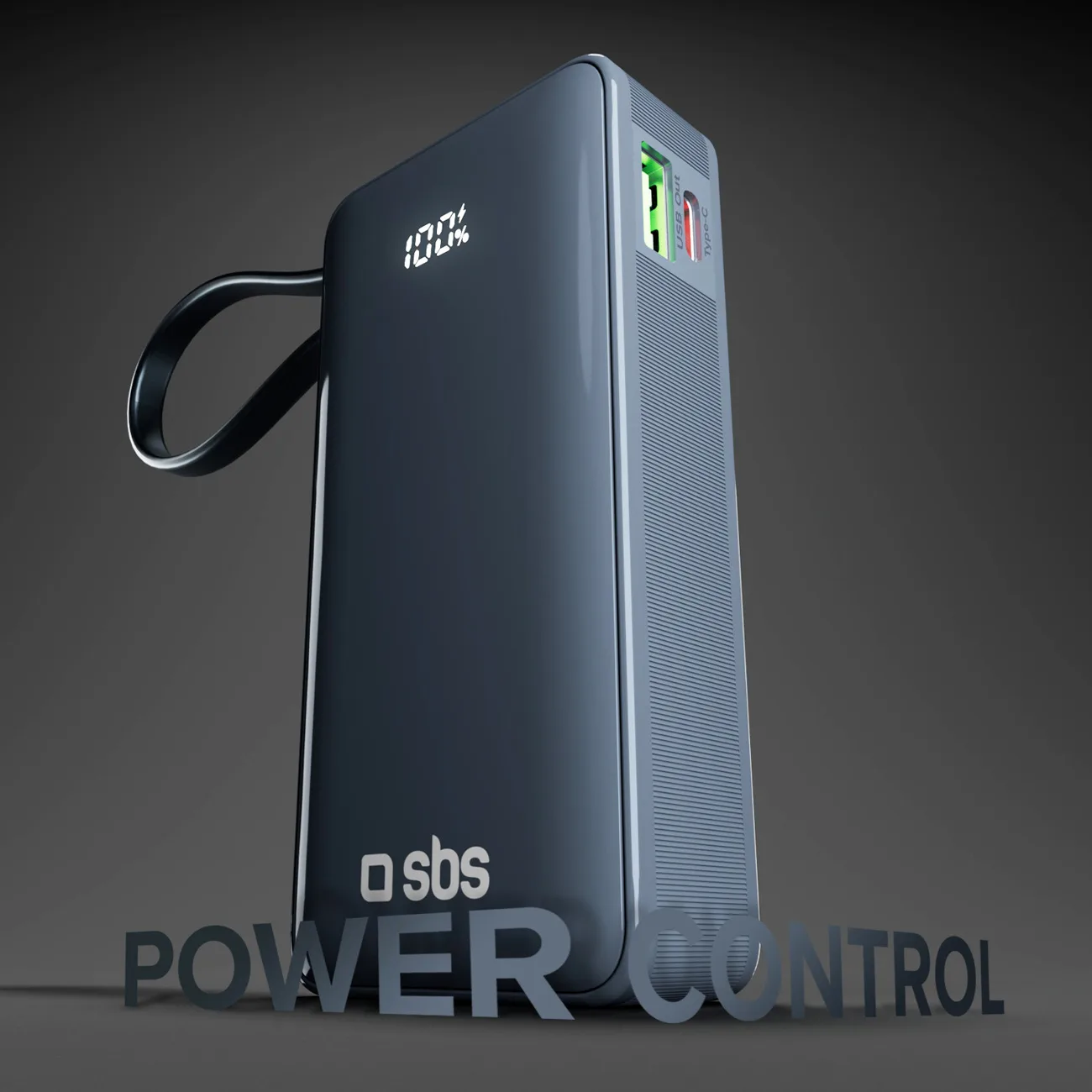10000mAh USB-A USB-C Power Bank with Built-in Display and 20W USB-C Cable - Dark Gray 5