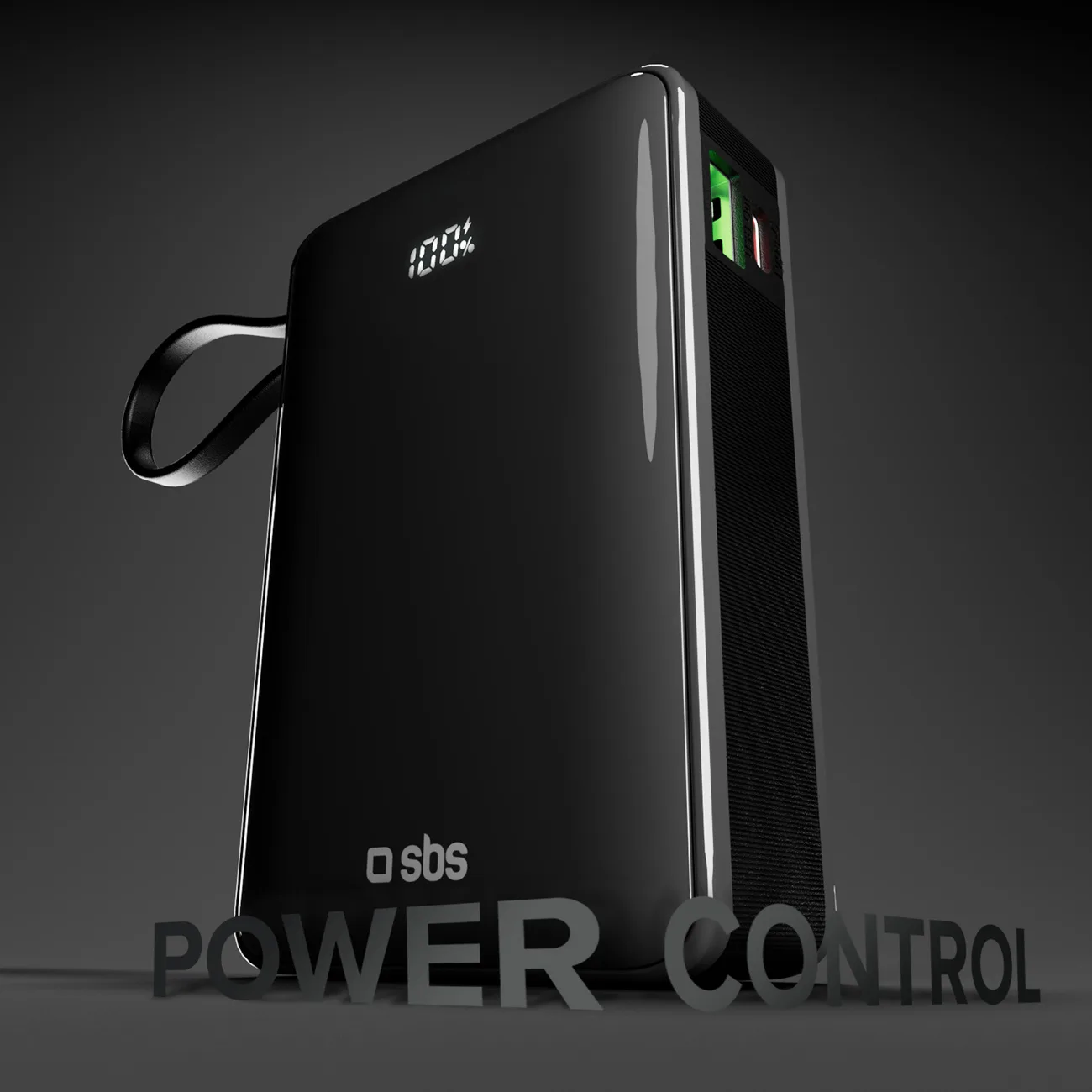 20000 mAh-s USB-A és USB-C power bank beépített kijelzővel és 20 W-os USB-C kábellel – fekete 5