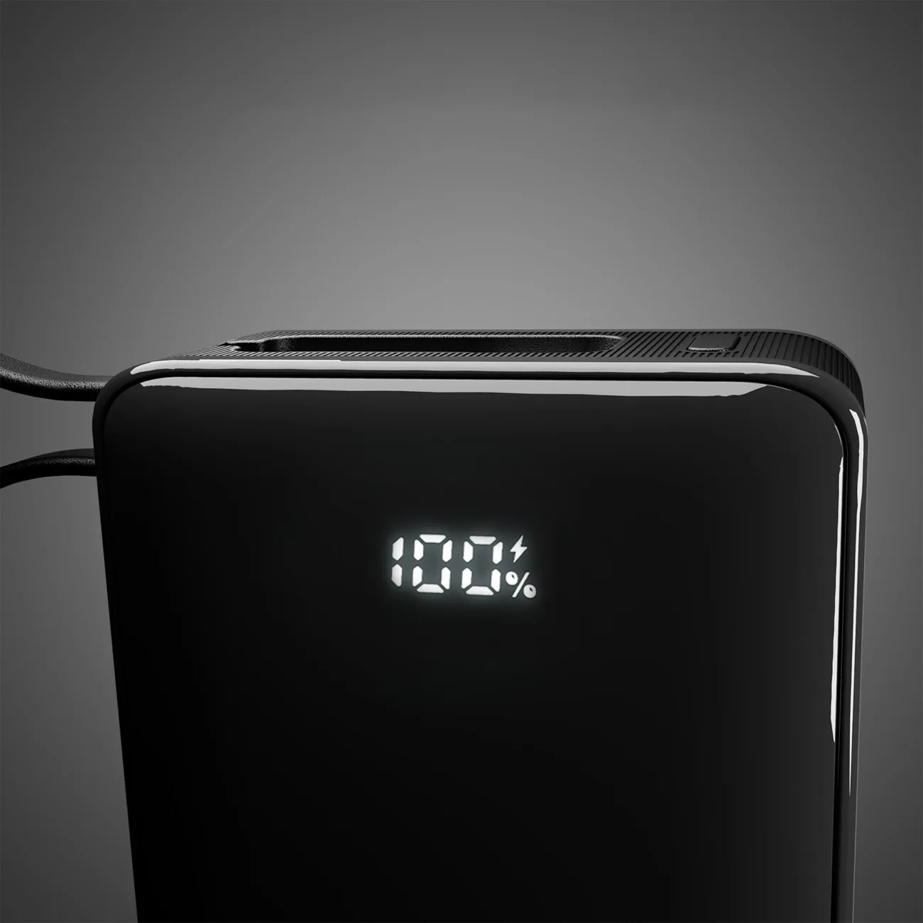 20000 mAh-s USB-A és USB-C power bank beépített kijelzővel és 20 W-os USB-C kábellel – fekete 8