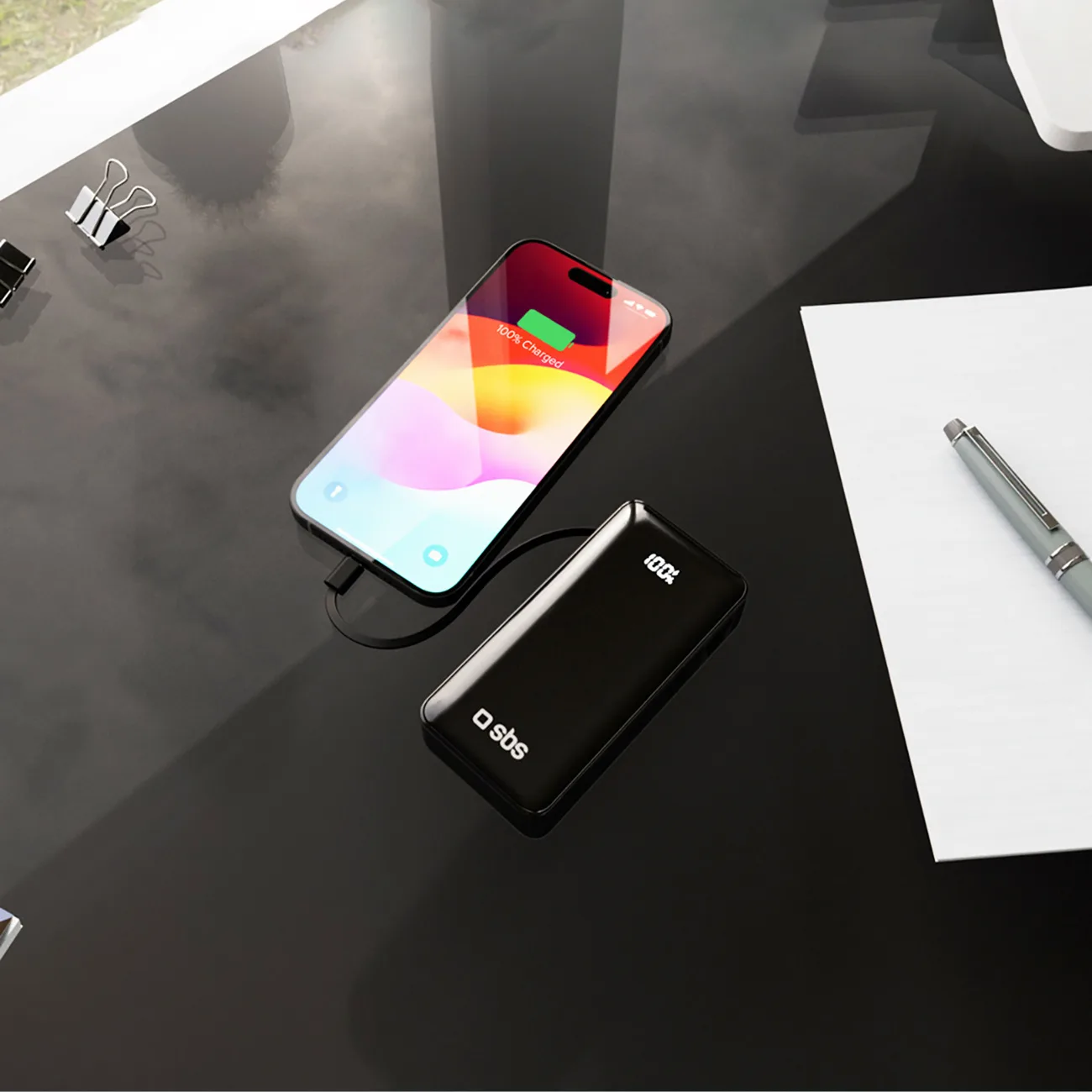 Power bank 10000mAh USB-A USB-C s ugrađenim zaslonom i kabelom USB-C 20W - crna 11