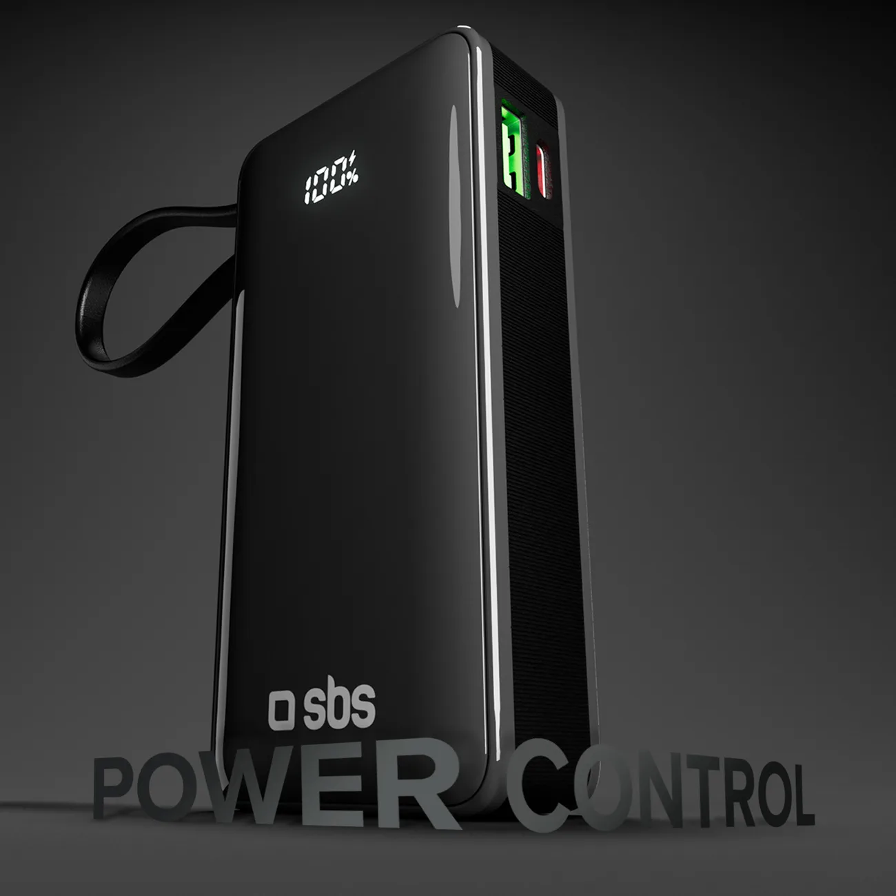 Power bank 10000mAh USB-A USB-C s ugrađenim zaslonom i kabelom USB-C 20W - crna 5