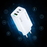 Încărcător de perete GaN USB-A la USB-C cu cablu USB-C, 65 W - Alb 10