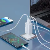 Încărcător de perete GaN USB-A la USB-C cu cablu USB-C, 65 W - Alb 7