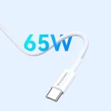 Încărcător de perete GaN USB-A la USB-C cu cablu USB-C, 65 W - Alb 8