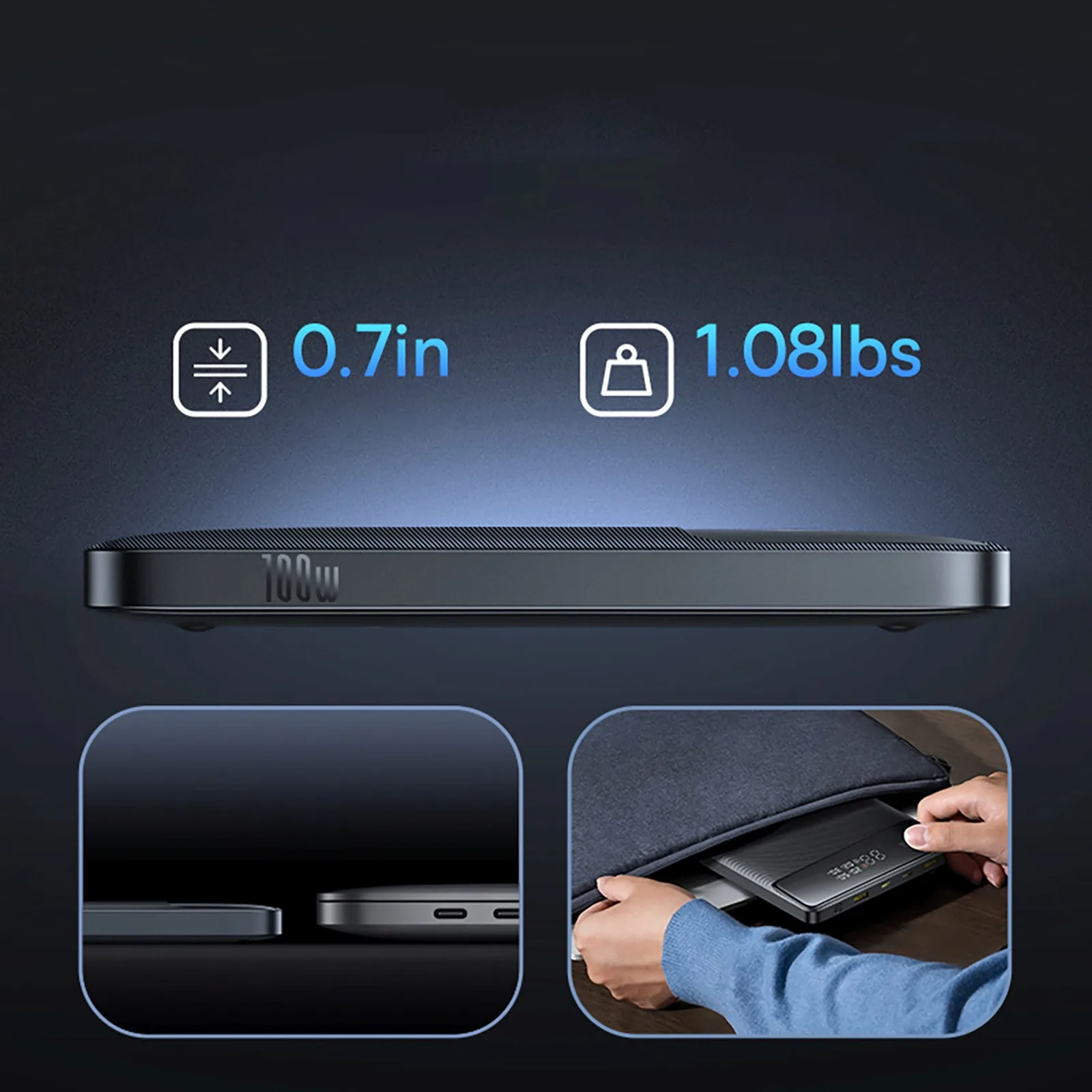 Blade H1 20000mAh Powerbank mit Display, USB-A, USB-C, 100W – Schwarz 9