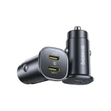2 db USB-C 30 W-os autós töltő – fekete