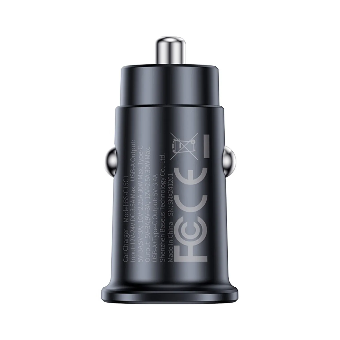 2 x USB-C punjač za automobil 30W - crni 6