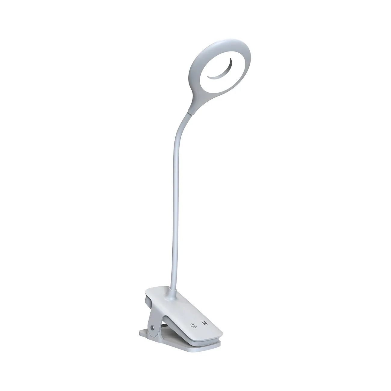 Mini vezeték nélküli LED olvasólámpa kapcsokkal és USB-C kábellel, 80 lm - fehér