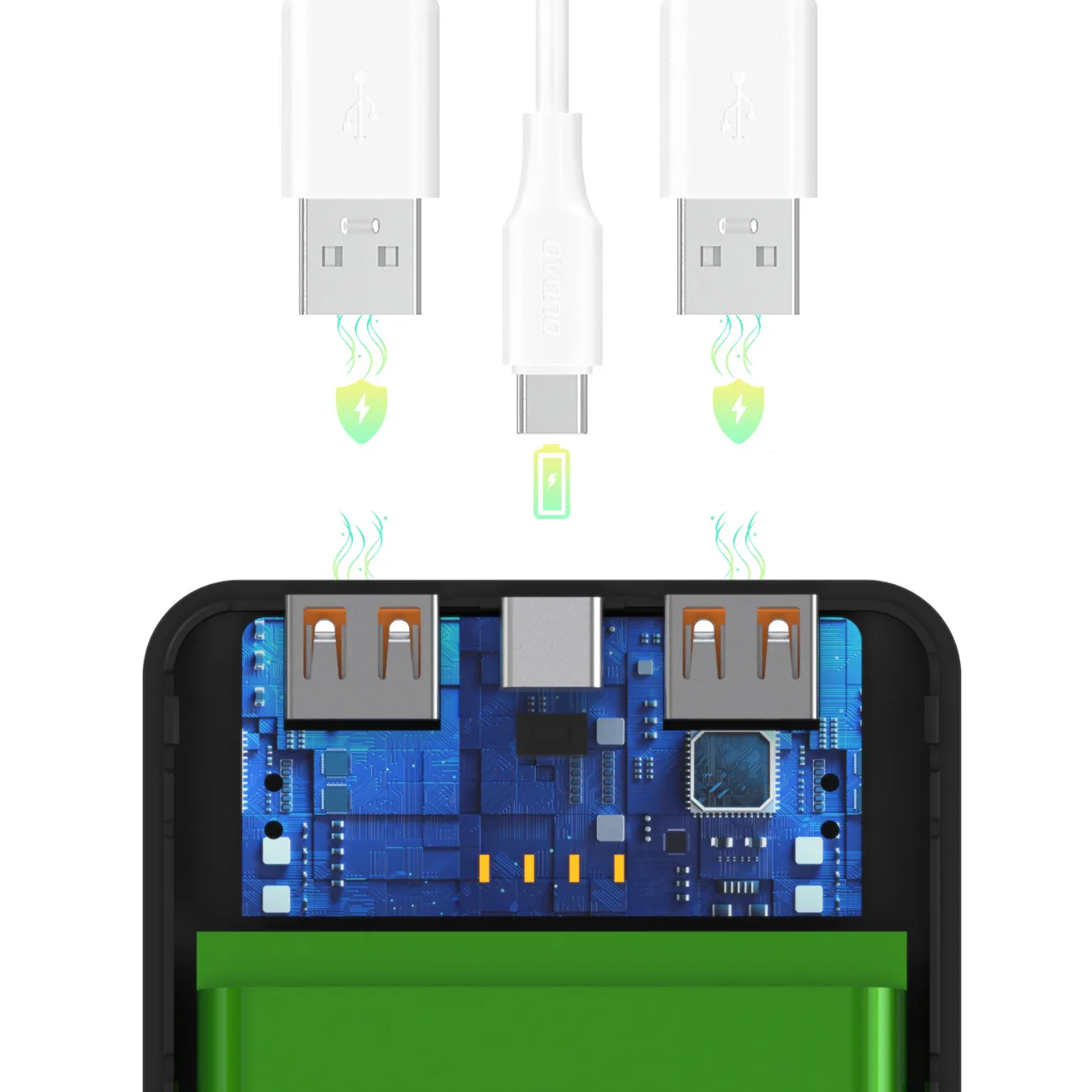 Wpower WPBBK-2 10000mAh Power Bank USB-A USB-C - Čierna 5