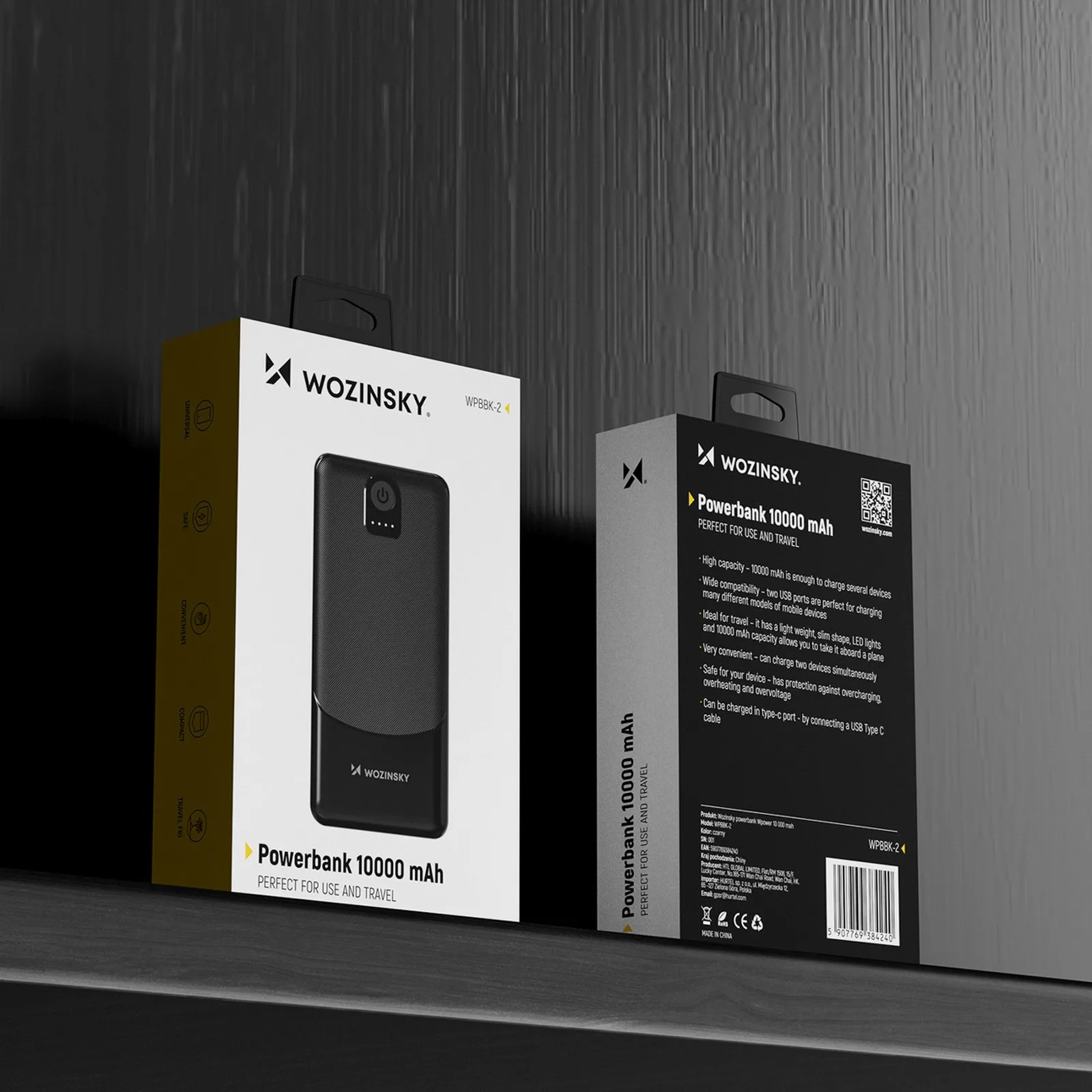 Wpower WPBBK-2 10000mAh Power Bank USB-A USB-C - Čierna 8