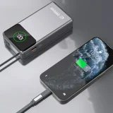 K31 Pro 20000mAh Power Bank s uvlačivim 45W USB-C kabelom - siva 10