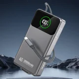 K31 Pro 20000mAh Power Bank s uvlačivim 45W USB-C kabelom - siva 3