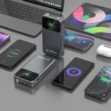 K31 Pro 20000mAh Power Bank s uvlačivim 45W USB-C kabelom - siva 8