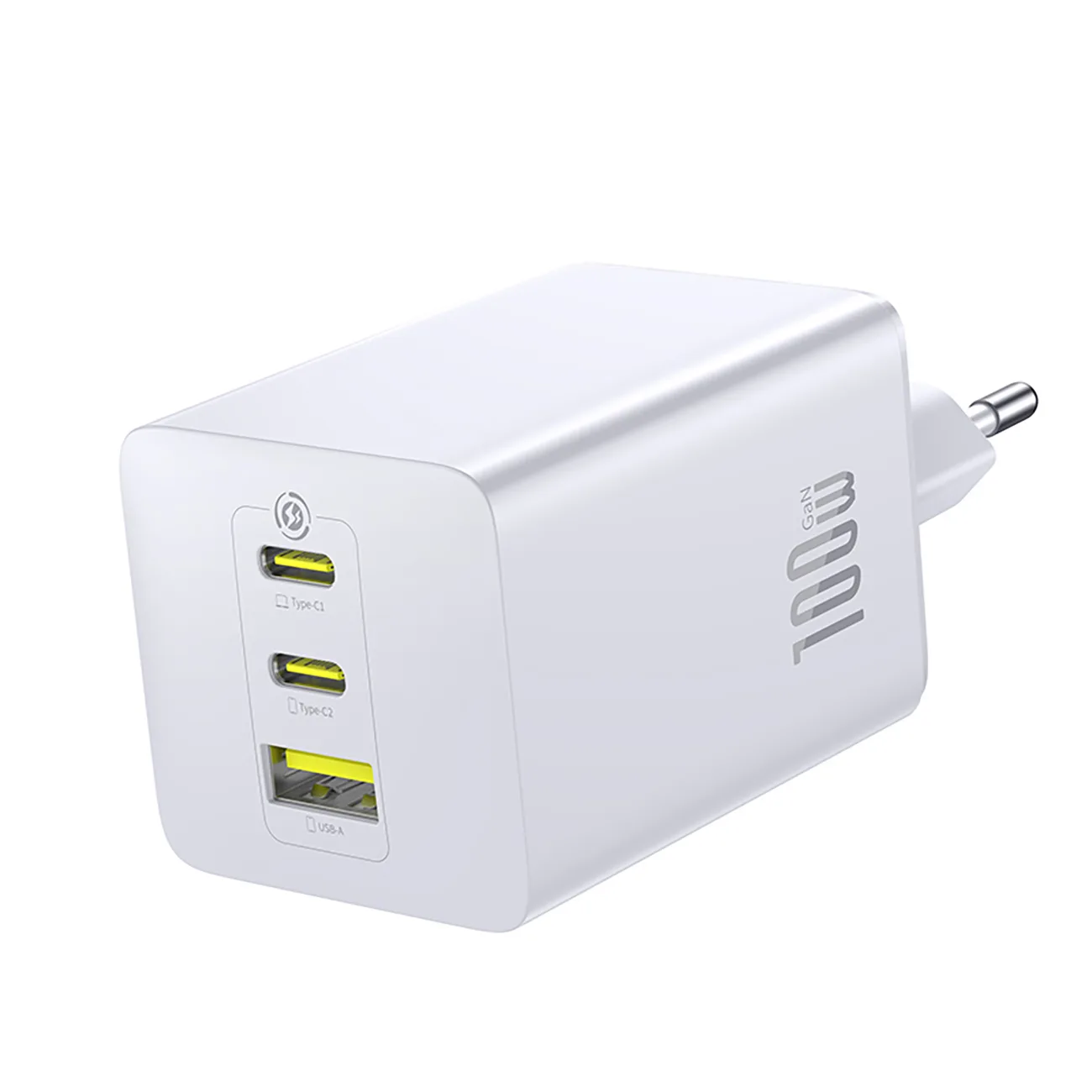 EnerFill FE11 2x USB-C USB-A 100 W-os fali töltő – fehér
