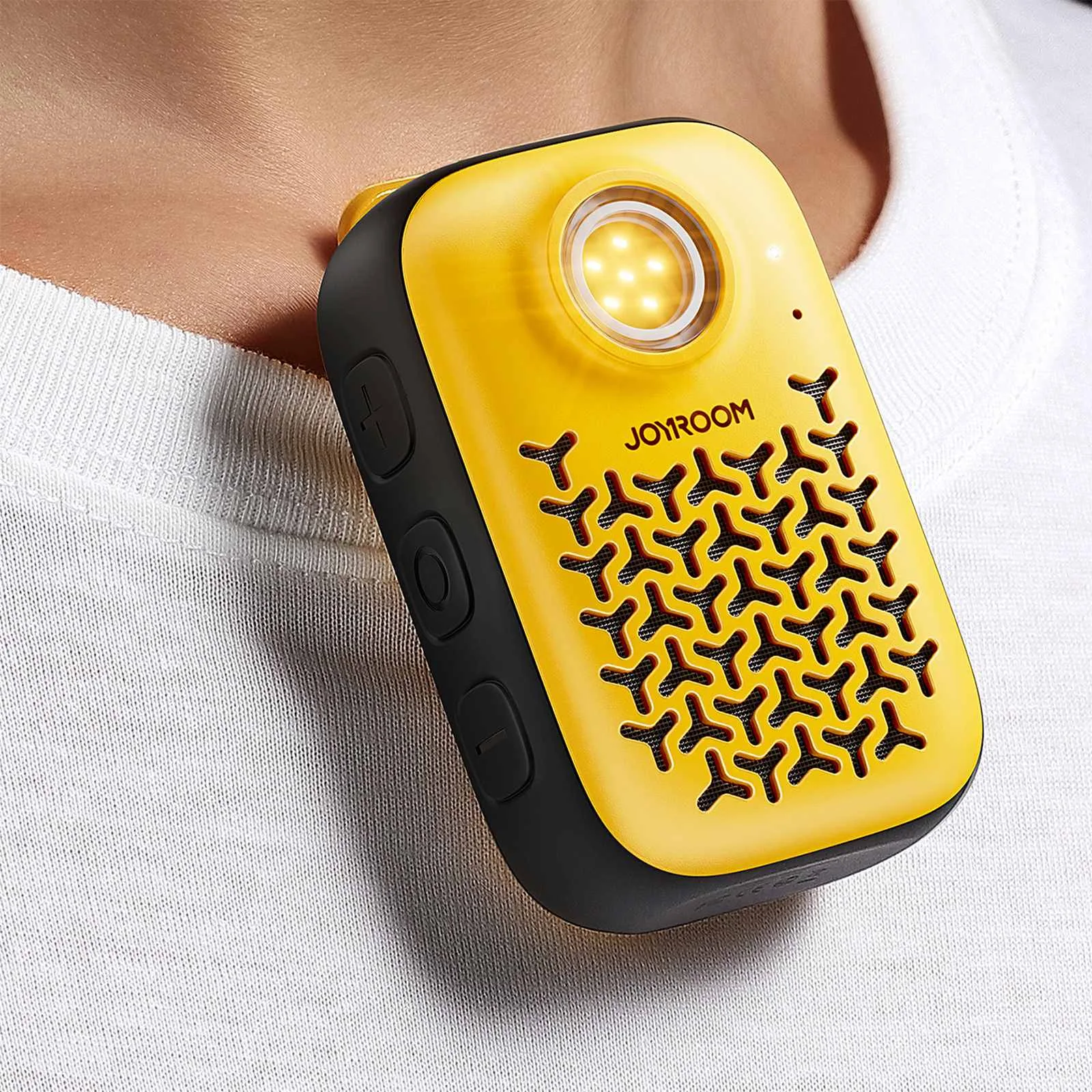 Difuzor portabil cu lanternă, magnet, clemă și Bluetooth, IP67 - galben 5