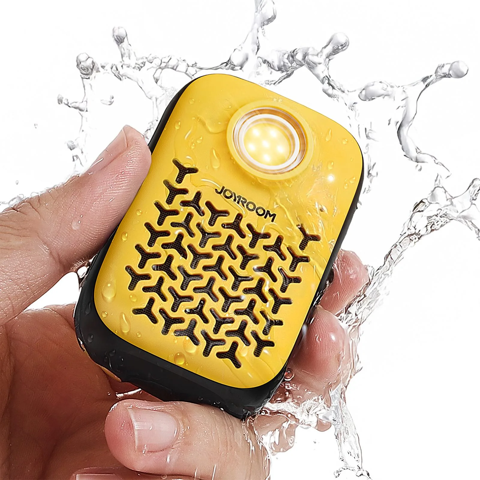 Difuzor portabil cu lanternă, magnet, clemă și Bluetooth, IP67 - galben 6