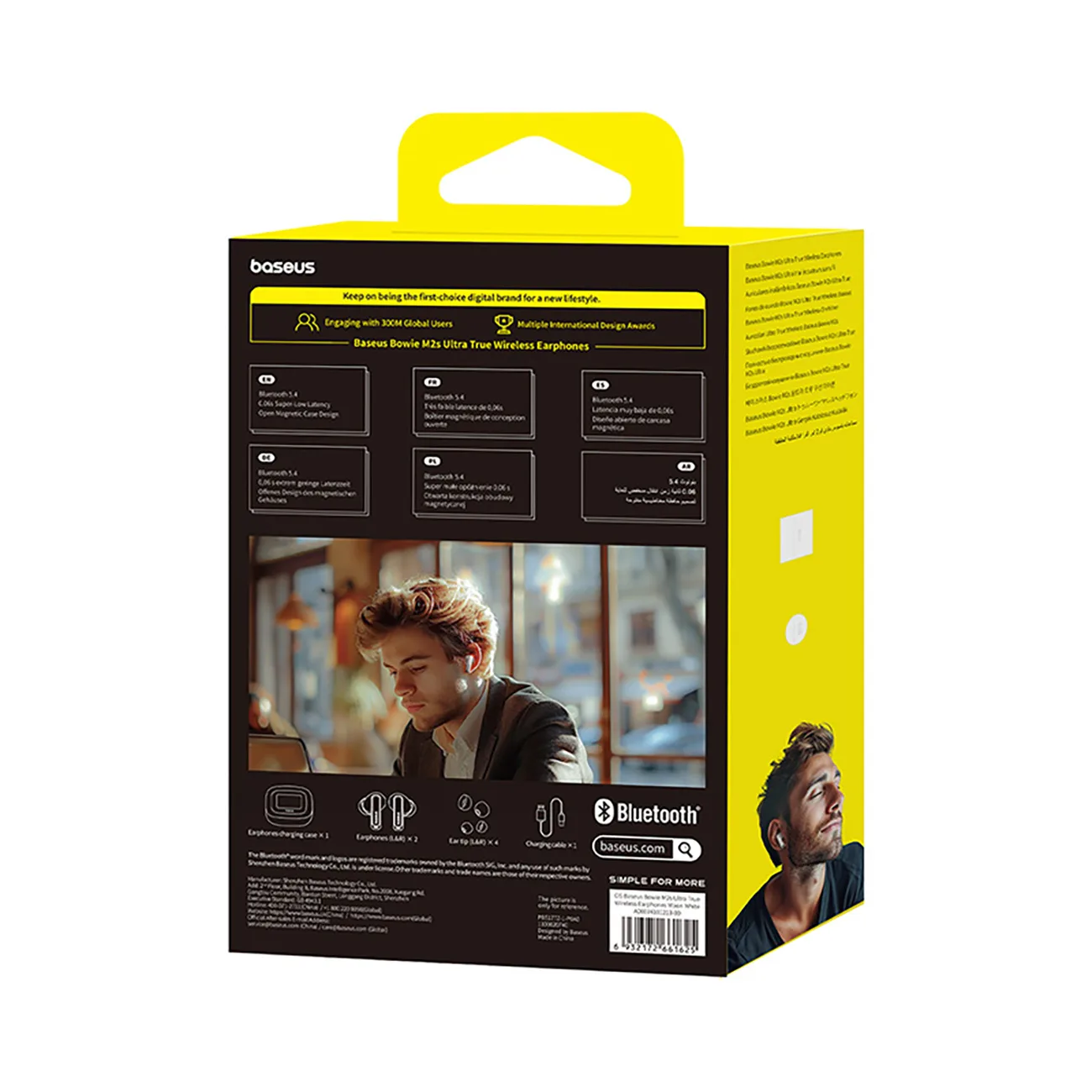 Bowie M2s Ultra TWS wireless earbuds with display - white 8