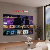 Prenosný skladací multimediálny projektor s WiFi a Bluetooth, Full HD 1080p – béžový 11