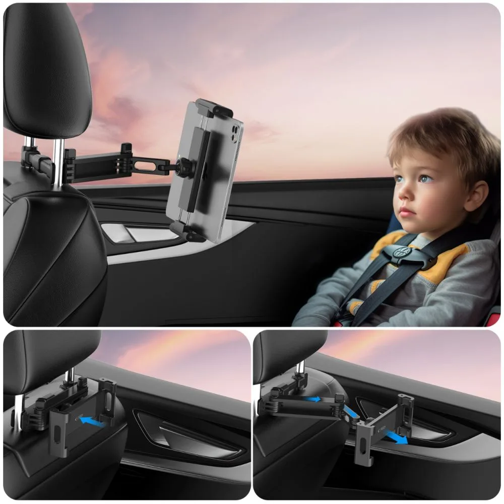 V1 Telescopic Car Headrest Mount for Smartphones - Black 9