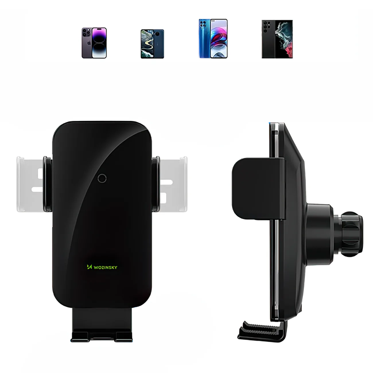 Klemmenhalterung für das Armaturenbrett mit 15-W-Wireless-Ladegerät – schwarz 5