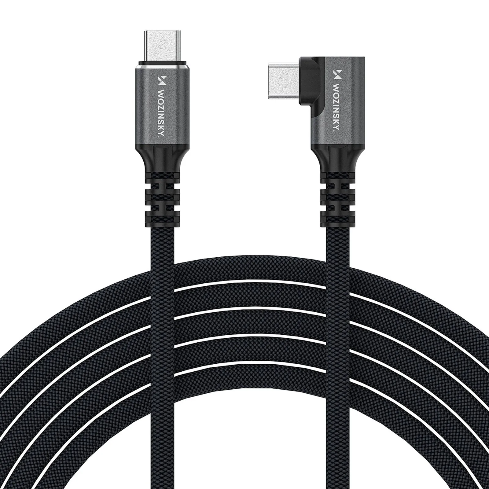 240 W-os, 1,5 m-es, 4K USB-C – Thunderbolt 4 szögletes kábel – fekete 2