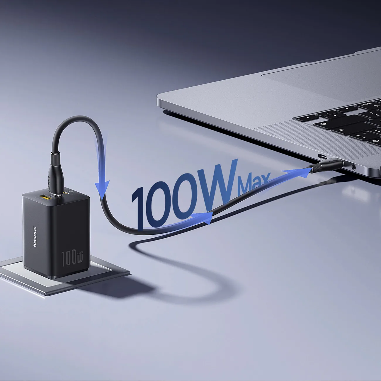 Ładowarka sieciowa USB-A USB-C EnerFill FE11 100W - czarna 4