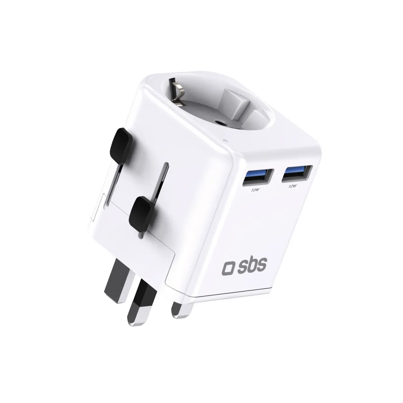 Adapter sieciowy podróżny UK US AUS Asia EU USB-A - biały Adapter sieciowy podróżny UK US AUS Asia EU USB-A - biały