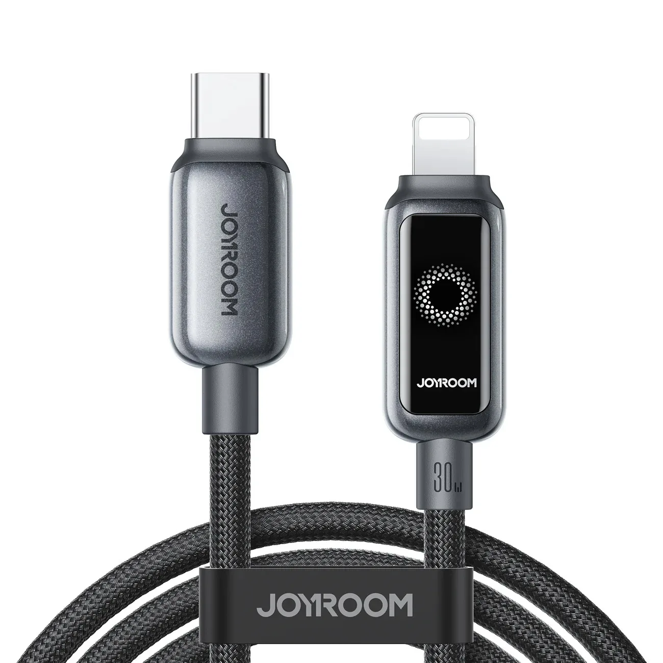 Fonott USB-C – iPhone Lightning kábel – 30 W, 1,2 m – fekete Fonott USB-C – iPhone Lightning kábel – 30 W, 1,2 m – fekete