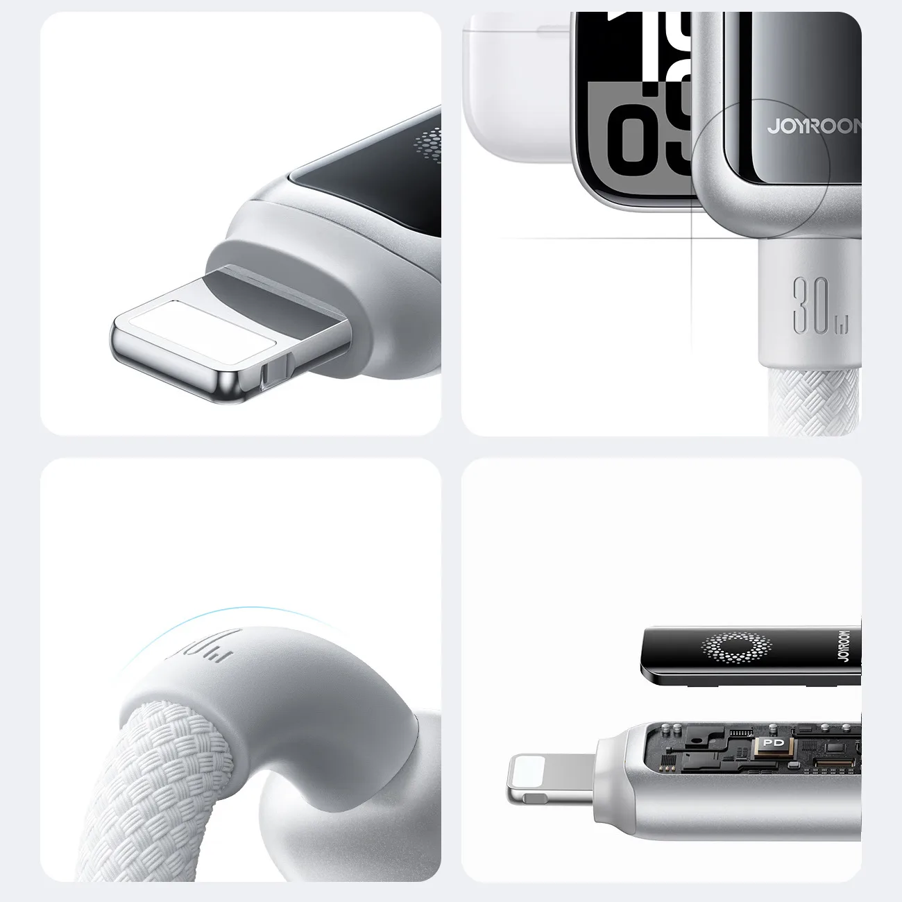 USB-C – iPhone Lightning kábel, 30 W, 1,2 m – fehér 8
