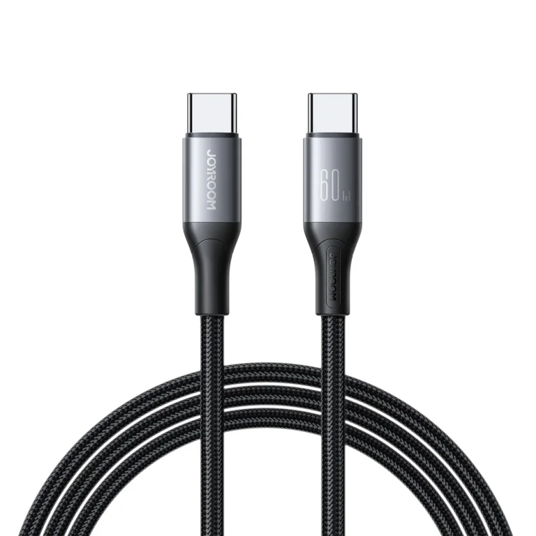 S-A28 fonott USB-C kábel, 60 W, 2 m – fekete
