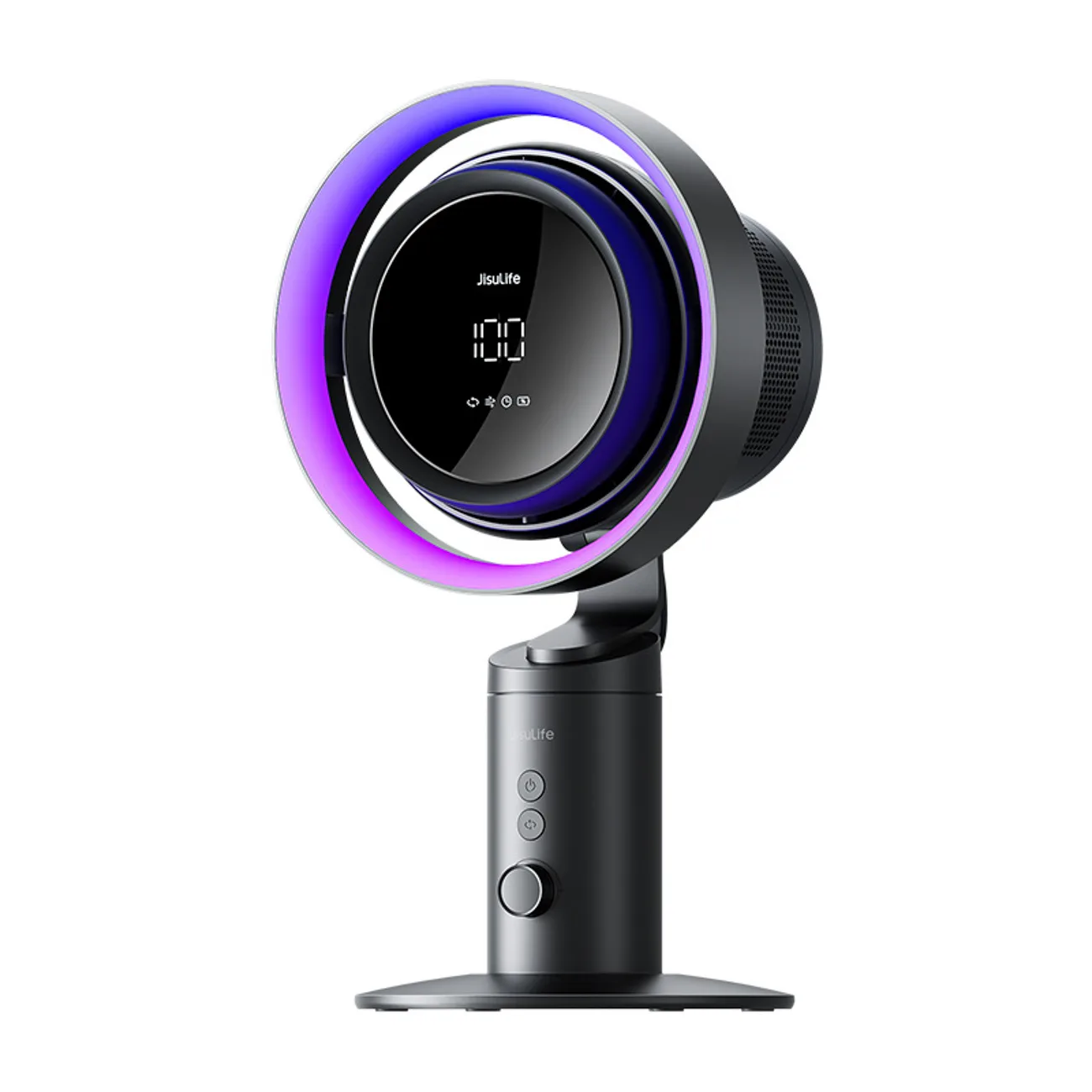 10000 mAh-s asztali ventilátor Pro3 Desk Turbine Fan szűrővel – sötét szürke